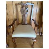 Wooden Armchair with Upholstered Seat