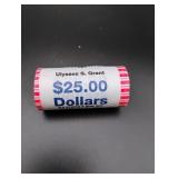 Roll of (25) 2011 Ulysses S Grant Dollar Coins