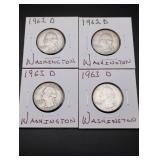 (4) Washington Silver Quarters