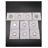 (10) Silver Roosevelt Dimes