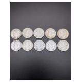 (10) 1958 Silver Roosevelt Dimes