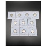 (10) Silver Roosevelt Dimes