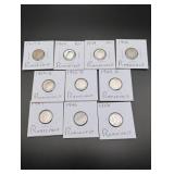 (10) Silver Roosevelt Dimes