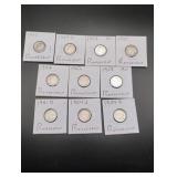 (10) Silver Roosevelt Dimes