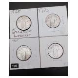 (4) 1925 Standing Liberty Silver Quarters