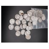 (50) Circulated Mercury Silver Dimes