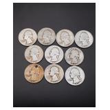 (10) Silver Washington Quarters
