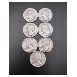 (7) Silver Washington Quarters