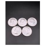 (5) 1964 Kennedy Half Dollars