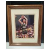 Autographed Framed Photograph of Larry Bird