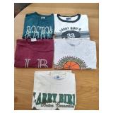 5 Larry Bird Boston Connection T-Shirts Size XL