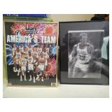 Framed Larry Bird and Dream Team Prints