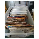 Tote of 45 Speed Vinyl Records