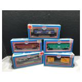 5 New in Box Model Power Train Cars
