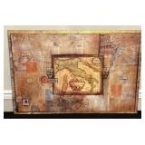 Framed Map Artwork of Italy