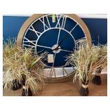 Wall Clock and Decorative Plants