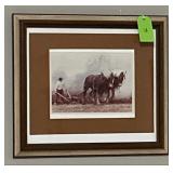 Framed Photograph of Farming Scene