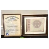 Framed Certificates Collection