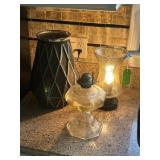 Glass Lamp and Geometric Vase