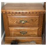 Two-Drawer Wooden Bedside Table