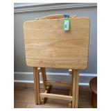Wood TV Tray Set with Stand
