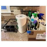 Household Cleaning Supplies & Rack