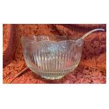 Glass Punch Bowl With Ladle