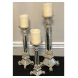 Three Mirrored Candle Holders