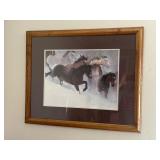Framed Horse Artwork With Mat