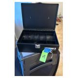 Black Cash Box and Folding Step Stool