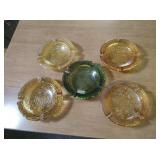 5 Vintage Glass Ashtrays