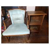Armchair & Small Wooden Shelf