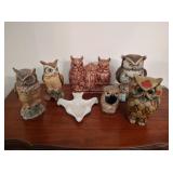 Collection of Ceramic Owls