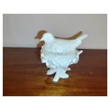 Westmoreland Dove on Nest Milk Glass Lidded Dish