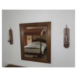 Mirror and 2 Sconces