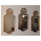 3 Hollywood Regency Matching Mirrors