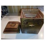 Wood Canister Set with Salt & Pepper Shakers