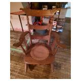 Antique Rocking Chair with Leather Seat