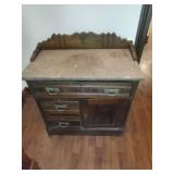 Antique Eastlake Style Marble Top Dry Sink