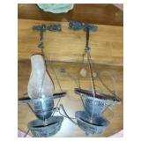 2 Hanging Electrified Metal Lamps