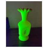 Uranium Fenton Vase Signed by A. Salley