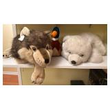 Stuffed Wolf, Polar Bear, and Duck