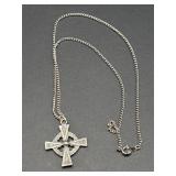 18 in. Pewter Cross Necklace