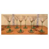 Green-Stem Martini Glasses
