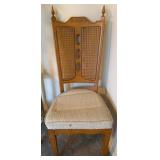 Wooden Chair With Caned Backrest
