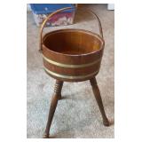 Wooden Bucket on Tripod Legs