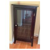 Dark Wood Wine Cabinet with Glass Door