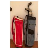Two Golf Bags with Clubs