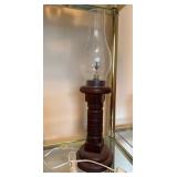 Electric Wooden Hurricane Lamp