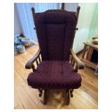 Wooden Glider Rocker With Cushion